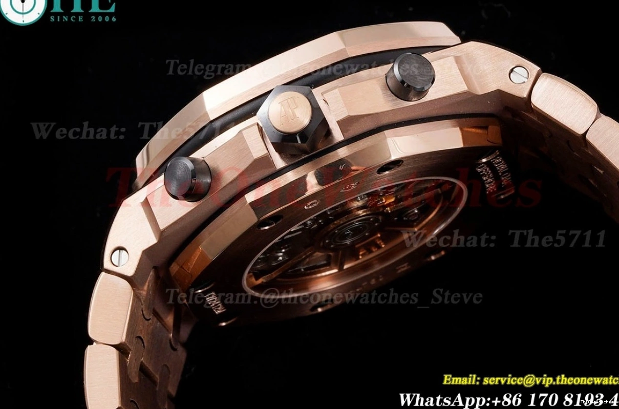 Gold 42mm Blue Oak Royal Offshore APF A7750 RG RG 0303